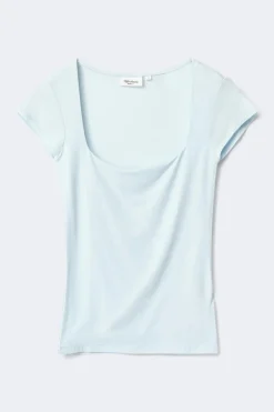 Clearance Gina Tricot Slim fit short sleeve top Blauw