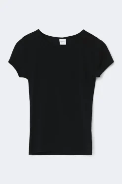 New Gina Tricot Slim fit top Zwart