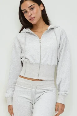Online Gina Tricot Slim fit zip hoodie Grijsv