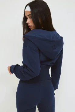 Sale Gina Tricot Slim fit zip hoodie Blauw