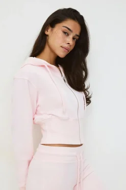 Clearance Gina Tricot Slim fit zip hoodie Roze