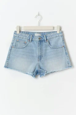 New Gina Tricot Slit denim shorts Blauw