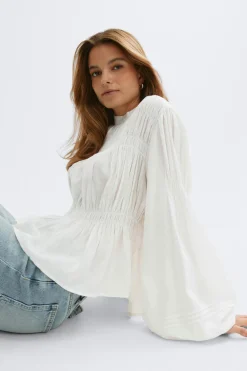 Hot Gina Tricot Smock blouse Wit