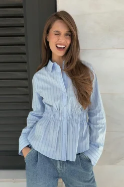 Sale Gina Tricot Smock blouse Blauw