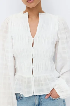 Discount Gina Tricot Smock blouse Wit