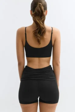 Online Gina Tricot Soft folded yoga shorts Zwart