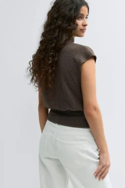 Clearance Gina Tricot Soft funnel neck top Bruin