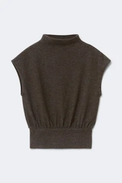 Clearance Gina Tricot Soft funnel neck top Bruin