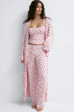 Discount Gina Tricot Soft lace loungewear robe Roze