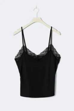 Online Gina Tricot Soft lace loungewear singlet Zwart