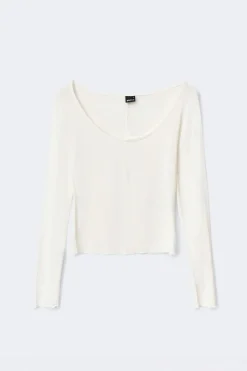 Outlet Gina Tricot Soft layering yoga top Wit