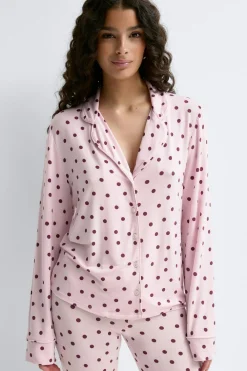 Outlet Gina Tricot Soft pyjamas shirt Roze