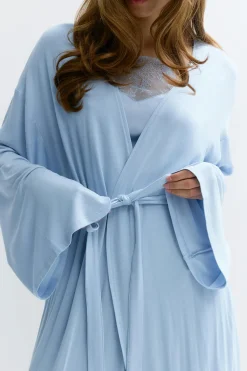 Sale Gina Tricot Soft slit loungewear robe Blauw