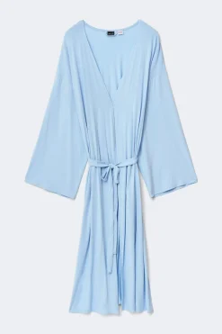 Sale Gina Tricot Soft slit loungewear robe Blauw