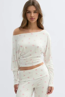 New Gina Tricot Soft slouchy loungewear top Wit