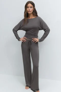 Clearance Gina Tricot Soft slouchy loungewear top Grijsv