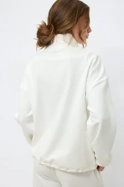 Online Gina Tricot Soft sport zip sweater Wit