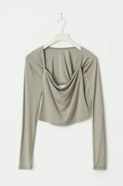 New Gina Tricot Soft touch square top Grijsv