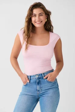 Outlet Gina Tricot Soft touch tight top Roze