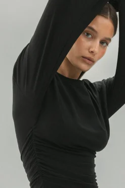 Best Gina Tricot Soft touch wide sleeve top Zwart