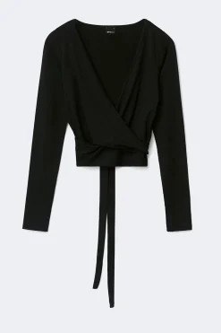 Hot Gina Tricot Soft wrap yoga cardigan Zwart