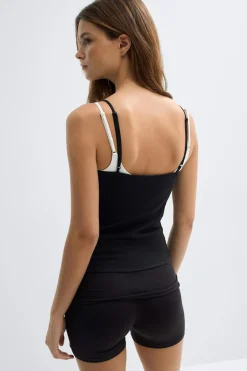 Clearance Gina Tricot Soft yoga ruched singlet Zwart