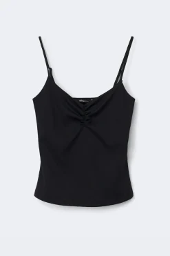 Clearance Gina Tricot Soft yoga ruched singlet Zwart