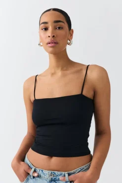 Gina Tricot spaghetti strap singlet Zwart