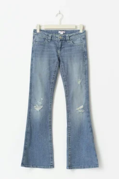 Online Gina Tricot Sparkle low flare jeans Blauw