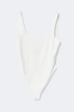 Gina Tricot Square neck body Wit