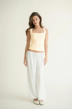 Gina Tricot Square neck tank top Geel