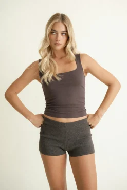 Online Gina Tricot Square neck tank top Bruin