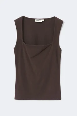 Online Gina Tricot Square neck tank top Bruin