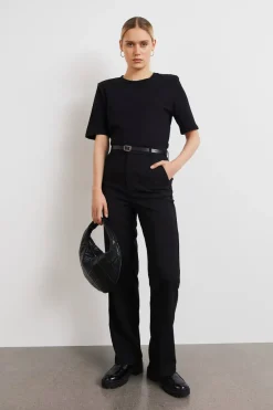 Clearance Gina Tricot straight tall trousers Zwart