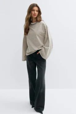 Discount Gina Tricot Stripe long sleeve tee Grijsv