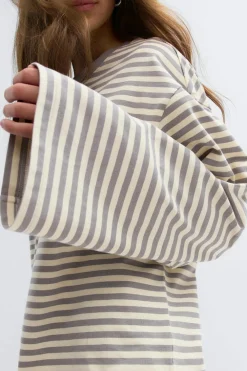 Discount Gina Tricot Stripe long sleeve tee Grijsv