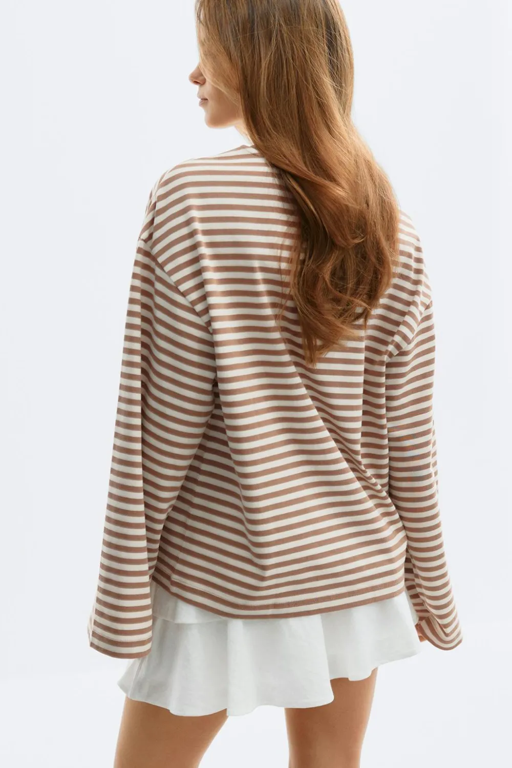 New Gina Tricot Stripe long sleeve tee Beige