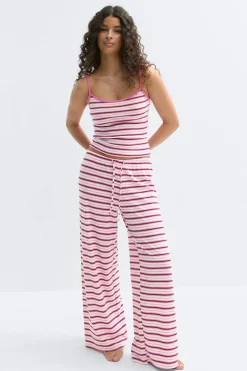 Sale Gina Tricot Striped soft trousers Wit