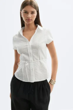 Outlet Gina Tricot Structure shirt Wit