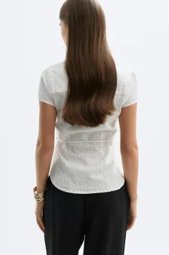 Outlet Gina Tricot Structure shirt Wit