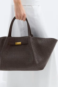Online Gina Tricot Structure strap tote bag Bruin