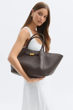 Online Gina Tricot Structure strap tote bag Bruin