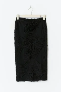 Best Gina Tricot Structured midi skirt Zwart