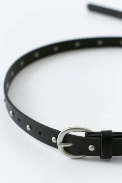 New Gina Tricot Studded long belt Zwart