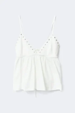 Online Gina Tricot Studs singlet Wit