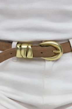 Clearance Gina Tricot Suede belt Beige
