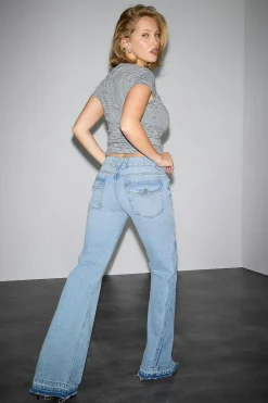 Online Gina Tricot Super flare jeans Blauw