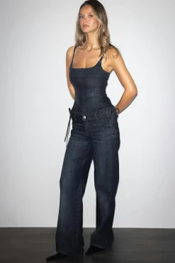 Online Gina Tricot Sweet jean singlet Blauw