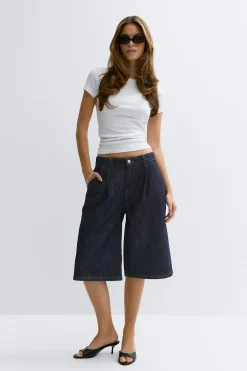 Hot Gina Tricot Tailored long denim shorts Blauw
