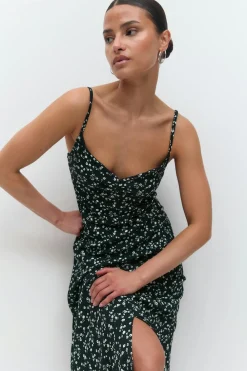 Gina Tricot Textured midi dess Blauw